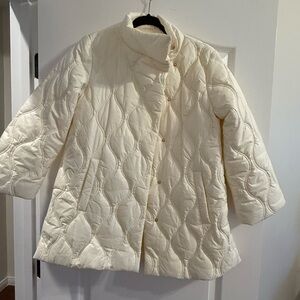 J. McLaughlin Cream Quilted Puffer Jacket